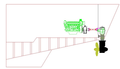 Transom-mounted Azimuth Thruster